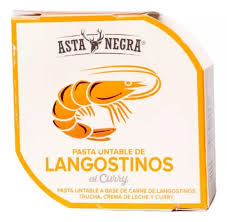 [Asta Negra] Pasta Untable de Langostinos al Curry - Lata 80gr